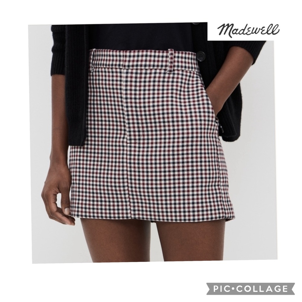 NWT Madewell Plaid Mini Skirt, 8